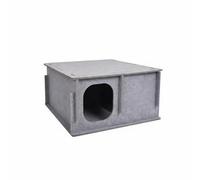 Gralara Tunnel de Jeu pour Chat Maison Cube Abri Griffoir Parcours Feutre Résistant Panneaux Texturés pour Griffades Sûres et Confortable avec Passages Adapté, Gris, Un Niveau