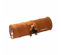 Gralara Tunnel Pet avec Trous Interactif Tunnel de Jeu Pet Entrée Multiple pour Chats, Intérieur, Marron, Petit 80cm