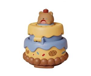 Gralara Ventilateur En Forme de Gâteau Double Usage Ventilateur Montre à Porter Design Mignon Accessoire Portable pour École, Multicolore Petit Ours Brun