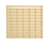 Gralara Vitrine pour Voitures Miniatures à L'échelle 1:64, Boîte de Rangement à 60 Compartiments En Bois, Présentoir pour Petites Voitures, Figurines et M, 60 grilles et 1 étagère