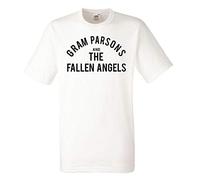 Gram Parsons Logo White Men's T-T-Shirts à Manches Courtes Men Tee T-Shirts à Manches Courtes(Medium)