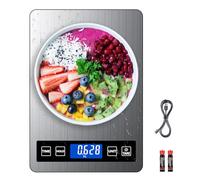 GRAM PRES Balance de cuisine numérique de 22 lb - Poids en grammes et onces - Avec minuterie et fonction de maintien pour la cuisson et la pâtisserie - Graduation précise de 1 g - Acier inoxydable et
