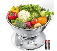 GRAM PRES Balance de Cuisine Numérique Poids Grammes et Oz,Balance de cuisine numérique professionnelle en acier inoxydable 11lb/0.1oz avec bol pour la perte de poids, la cuisson et la pâtisserie