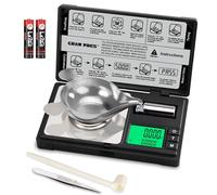 GRAM PRES Balance numérique de haute précision au milligramme 50 g/0,001 g - Mini balance numérique de poche pour peser les poudres, bijoux, médicaments, recharge, avec poids cal, pincette, plateau et
