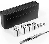 GRAM PRES Ensemble de poids d'étalonnage 1 g, 2 g, 5 g, 10 g, 20 g avec pince à épiler pour balance numérique de bijoux, laboratoire, poids éducatif et scientifique