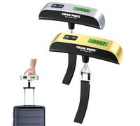 GRAM PRES Lot de 2 Pèse-Bagages Numériques Portables à Suspendre Accessoires de Voyage avec Peinture en Caoutchouc, 50 kg, Capteur de Température, Batterie Incluse