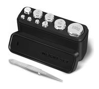 GRAM PRES Poids de calibrage 210 g, kit de 9 poids d'étalonnage en acier inoxydable, 1 g, 2 g, 5 g, 10 g, 20 g, 50 g, 100 g, poids d'étalonnage avec boîte de rangement, pince à épiler pour échelle