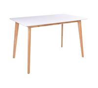 GRAM - Table Repas 120x70cm Naturelle et Blanche