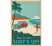 graman Plaque murale rétro en métal avec inscription « Nothing Else Matters When The Surf's Up » - 30,5 x 20,3 cm