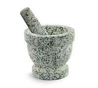 Gramercy Kitchen Company Ensemble mortier et pilon avec bol en granit non-poli et éplucheur d'ail Capacité de 1,5 tasse avec coussinet de protection pour la stabilité et la protection des plans de travail