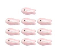 Gramigg 10 Pieces Artistic Double Sided Ceramic Fish Beads Crafting Supplies Spacers for Homemade Jewelry Phone Chains Retro Small Fish Spacer Beads