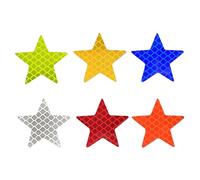 Gramigg 6pcs Stickers De Véhicules Étoiles Réfléchissants Auto-adhésifs pour La Sécurité Installation Facile sur Les Motos Camions De Voiture