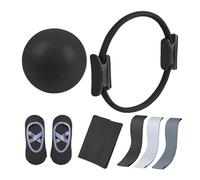 Gramigg 7 Pièces Essentiels De Pilates Ensemble D'anneaux avec Bande Résistance Balle d'exercice pour Le Conditionnement Musculaire Essentiels avec Sangle Balle Yoga Anneaux Magiques