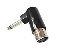 Gramigg Adaptateur coudé droit de 6,35 mm vers XLR mâle/femelle pour guitare, claviers et tables de mixage pour améliorer la connexion en aluminium