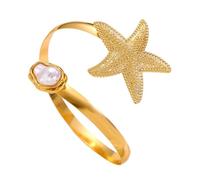 Gramigg Bracelet réglable inspiré de la mer avec ouverture pour le haut du bras pour les fêtes, bijoux légers avec perles d'imitation
