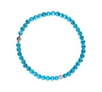 Gramigg Ce collier fait main en forme de cœur en pierre œil de chat bleu ajoute une touche de charme élégant à toutes les tenues pour les femmes élégantes, taille unique, Comme décrit, Comme décrit.