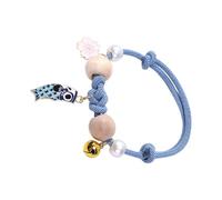 Gramigg Collier De Cloches À Libération Sûre pour Chats en Corde Crochet Chaton Réglable avec Perles Anti-puces Et en Bois Chats avec Cloches