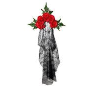 Gramigg Eyeing Catch Resin Hairband Avec Polyester Mesh Et Motifs Floraux Cosplay Accessoires Halloween Event Halloween Pour Les Fêtes Costume