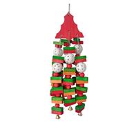 Gramigg Jouet à oiseaux en forme d'arbre à suspendre en bois naturel coloré bloc à mâcher casse-tête pour enrichir les oiseaux jouet pour perroquet