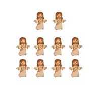 Gramigg Lot de 10 petites figurines religieuses miniatures en bois pour Noël, Thanksgiving, Pâques, cadeaux religieux à suspendre