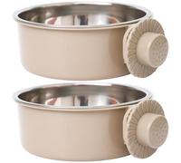 Gramigg Lot de 2 gamelles surdimensionnées de 650 ml résistantes à la rouille à suspendre pour chiens et chats en acier inoxydable antidérapant