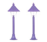 Gramigg Lot de 2 lampadaires miniatures pour maison de poupée pour décoration réaliste et artisanale, pour les amateurs de travaux manuels, modèle d'allée, lampe solaire pour maisons de poupées