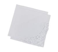 Gramigg Lot de 2 mouchoirs classiques blancs en coton avec dentelle artistique pour mariage, a, taille unique