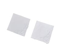 Gramigg Lot de 2 mouchoirs classiques blancs en coton avec dentelle artistique pour mariage, C, taille unique