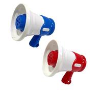 Gramigg Lot de 2 petits mégaphones en PVC double couleur pour fêtes, salle de classe, petit enregistreur et projecteur vocal à haut volume