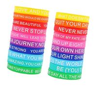 Gramigg Lot de 20 bracelets inspirants en silicone avec citation inspirante pour motivation quotidienne avec dictons positifs et énergie, Comme décrit