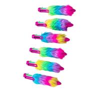 Gramigg Lot de 6 stylos à bille texturés en peluche de couleurs assorties, design à barillet unique, léger et durable pour examens, réunions, fournitures de stylo à bille de couleur