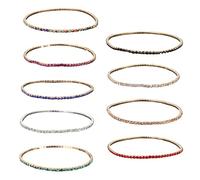 Gramigg Lot de 9 bracelets élastiques en strass colorés pour les amateurs de mode