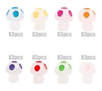 Gramigg Ornements De Champignons en Résine Scintillante 24 Pièces Décorations sous-Marines pour Scènes Poissons Et Accessoires Décoratifs D'aquarium Table pour La Maison