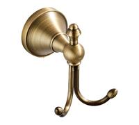 Gramigg Patère murale en métal à double broche vintage en laiton pour chapeaux, vêtements, vêtements