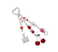 Gramigg Porte-clés en forme de cerises attrayantes pour ceux qui aiment mélanger et assortir les accessoires dans la vie quotidienne et les voyages. Porte-clés tendance, Rouge, taille unique