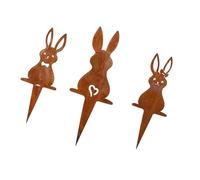 Gramigg Rusty Stack Rabbits Statue Rust Rabbits en Forme De Figurines Plant pour La Sculpture Intérieure Et Extérieure Décorts Pâques Décoration du Jardin Pâques