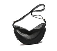 Gramigg Sac à bandoulière tendance en cuir PU décontracté et confortable avec large sangle pour un usage quotidien et un événement social, Noir , One Size