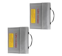 Gramigg Sac de chargement de piles résistant et portable, design anti-éclatement avec intérieur rembourré et boîtier étanche pour appareil portable ignifuge, 2 pièces.