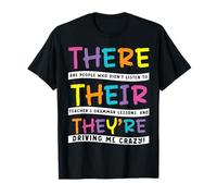 Grammaire Anglais Journée des profs There Their They're T-Shirt