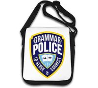 Grammar Police to Serve and Correct Sac à bandoulière Cadeau amusant Blanc
