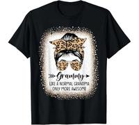 Grammy Like A Normal Grandma Only More Awesome Messy Bun Gift Unisex T-Shirt Black XL