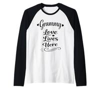 Grammy Love Lives Here - Famille fière et Cool pour Petits-Enfants Grand-mère Manche Raglan