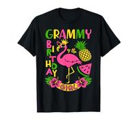 Grammy of The Birthday Girl Flamingo Party Family T-Shirt