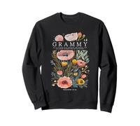 Grammy She is Clothing with Strength & Dignity Flowers Women Sweatshirt