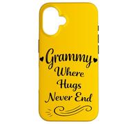 Grammy Where Hugs Never End - Famille fière des Petits-Enfants Grand-mère Coque pour iPhone 16
