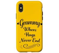Grammy Where Hugs Never End - Famille fière des Petits-Enfants Grand-mère Coque pour iPhone X/XS