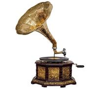 Gramophone avec pavillon pour disque 78 tours style antique (i2)