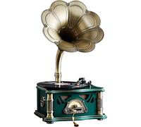 Gramophone Haut-parleur Bluetooth vintage phonographe rétro pour décoration de salon, lecteur de musique nostalgique