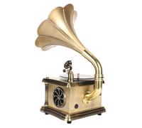 Gramophone Mini Vintage - TBEST - Haut-parleur Stéréo - Télécommande - Radio FM - USB/AUX