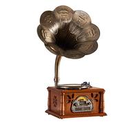 Gramophone Platine Vinyle, Bureau Vintage Phonographe Conversion avec Trois Vitesses 33/45/78 Tours Soutien Lecture USB Lecture Bluetooth Lecture de CD Sorties